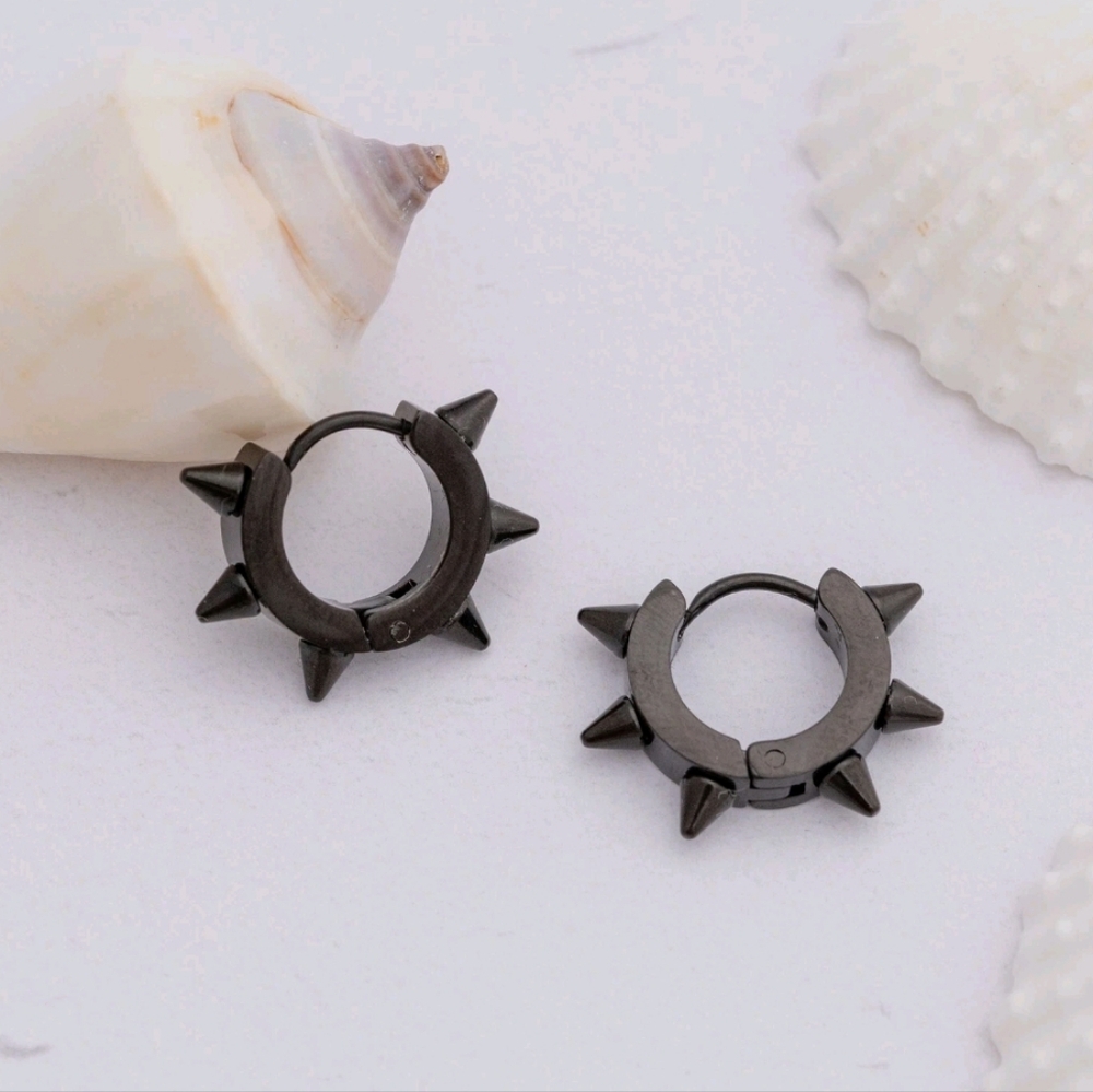 spike hoop earrings - Picture 5 of 7